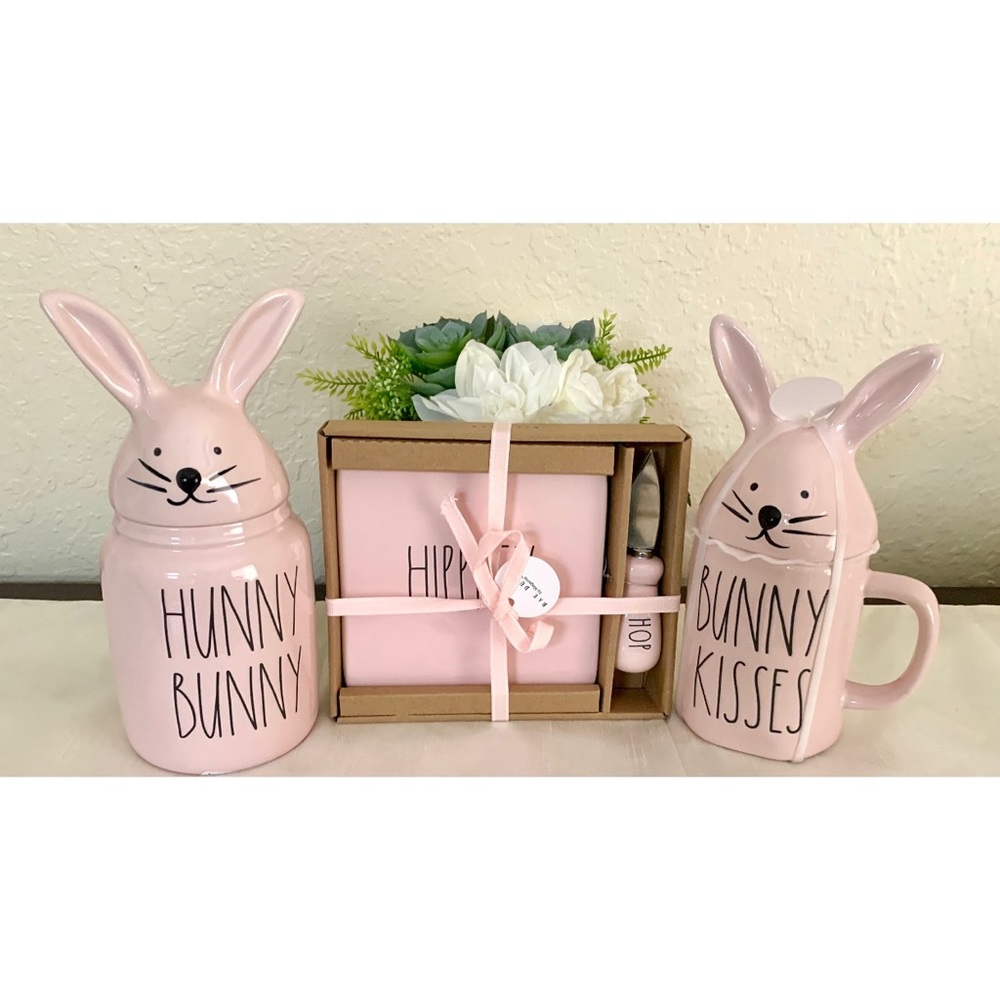 Rae Dunn HUNNY BUNNY, BUNNY KISSES SET
